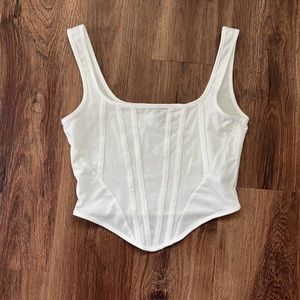 white corset crop tank top